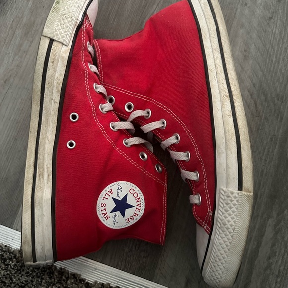 Red Converse High-Tops - Picture 3 of 5